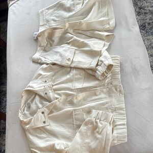 Cream Jacket and Shorts Set Loft with tag
Size medium